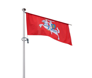Vientisas vėliavos stiebas aliuminis su skersiniu