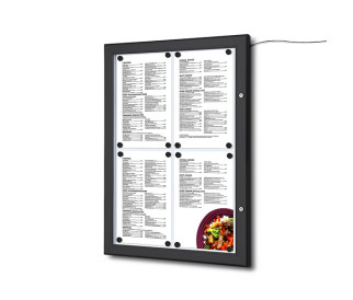 Lauko magnetinė rakinama lenta MENU LED juodos spalvos