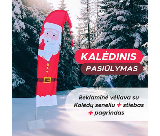 Reklaminė vėliava su Kalėdų senelio dizainu