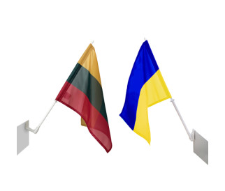 Lietuvos ir Ukrainos automobilinių vėliavėlių komplektas