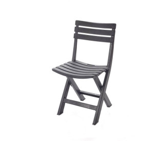 Sulankstoma plastikinė kėdė juoda