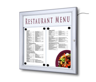 Lauko magnetinė rakinama lenta MENU LOGO LED