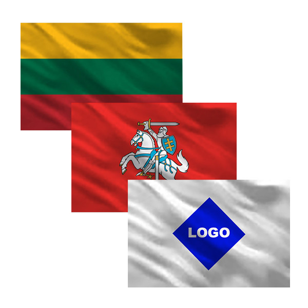 Lietuvos trispalvė + Istorinė + Įmonės horizontalių vėliavų komplektas