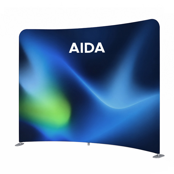 Tekstilinė parodų sienelė AIDA lenkta