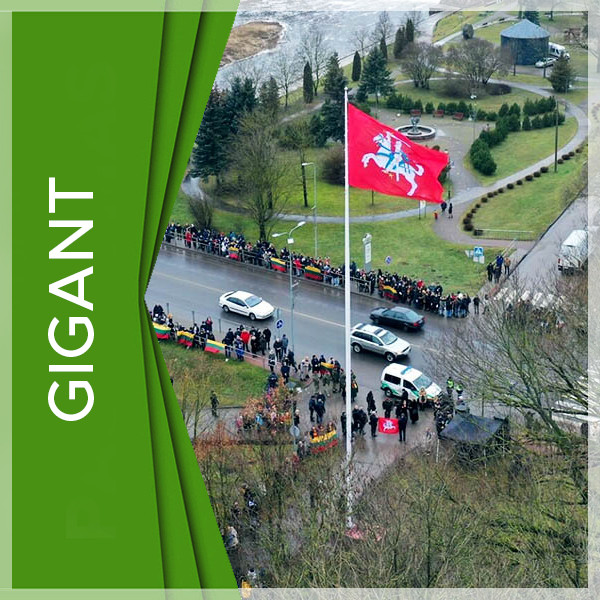 FLAGMORE GIGANT stiklo pluošto vėliavos stiebas (14–24 m)