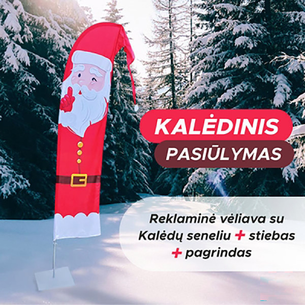 Reklaminė vėliava su Kalėdų senelio dizainu
