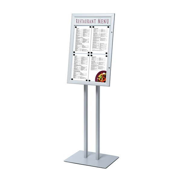 Magnetinis rakinamas stendas MENU LOGO sidabrinis