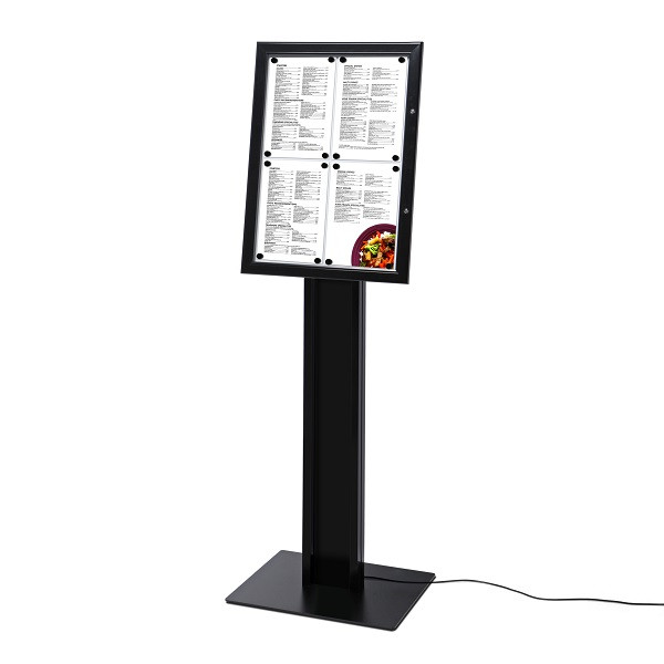 Magnetinis rakinamas stendas MENU LED juodas
