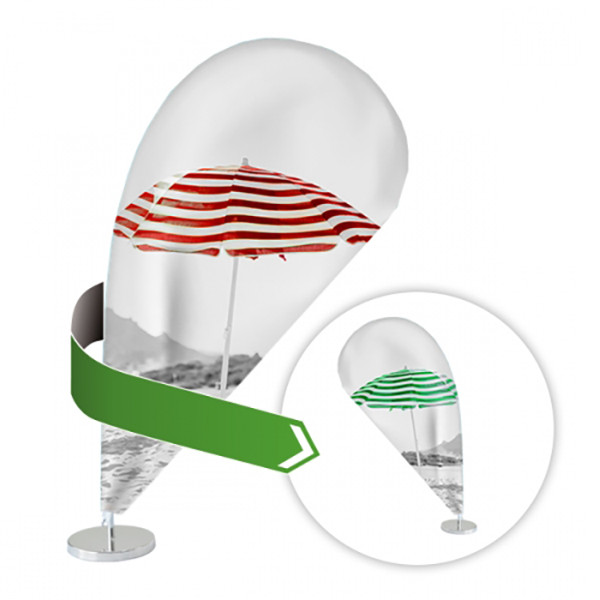 Dvipusė stalinė reklaminė lenkta vėliavėlė